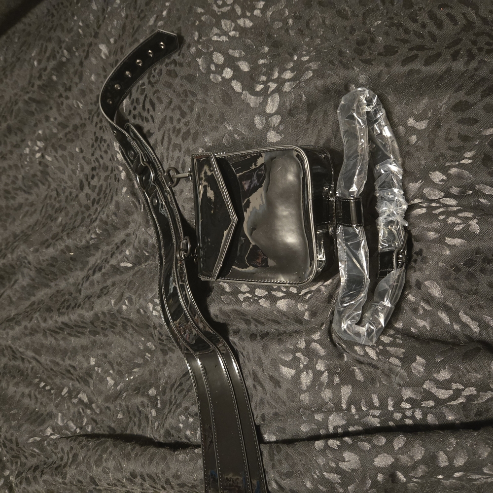 Black Leather Waist Bag